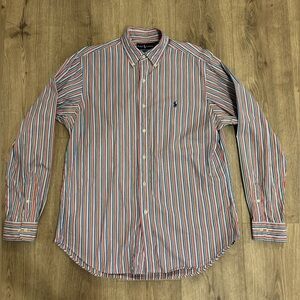 Ralph Lauren Stripe Pattern Oxford Dress Shirt